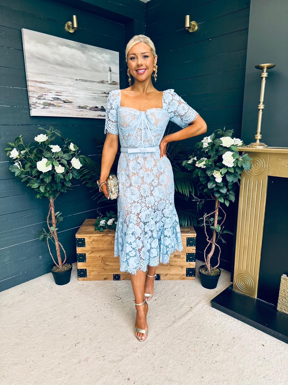 Sammy Lace Occasion Midi Dress Pwr Blue