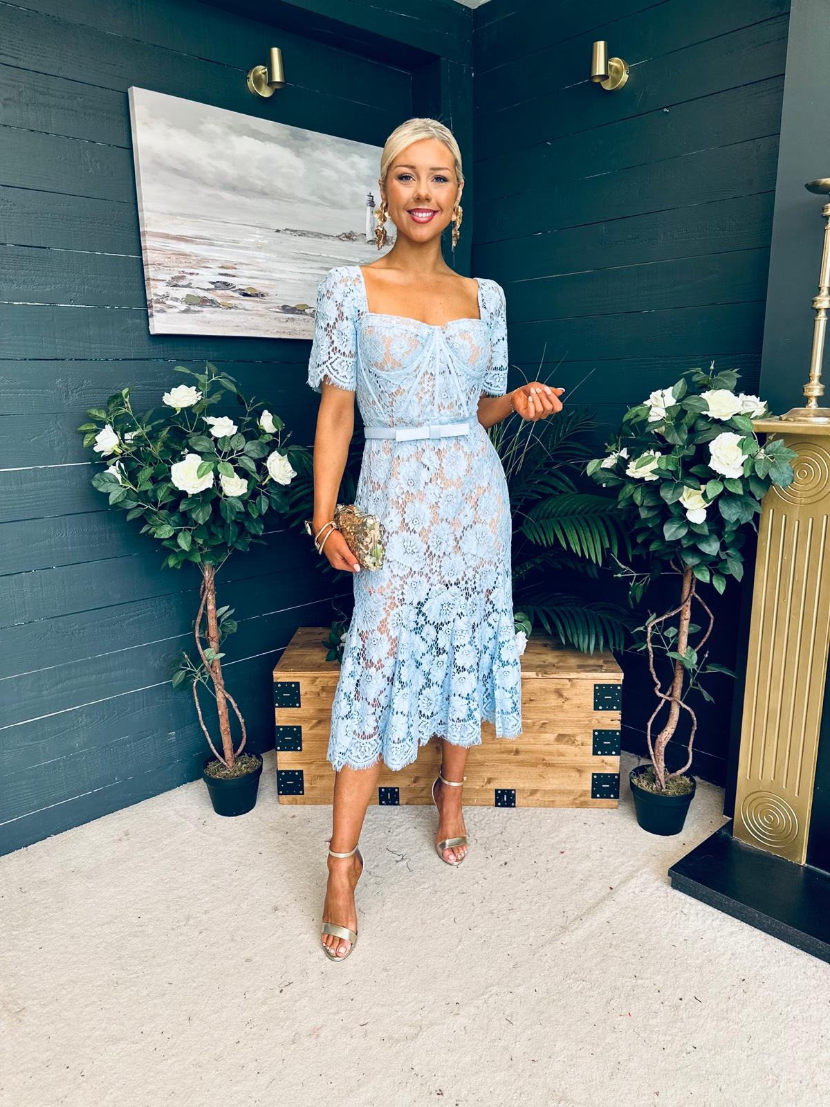 Sammy Lace Occasion Midi Dress Pwr Blue