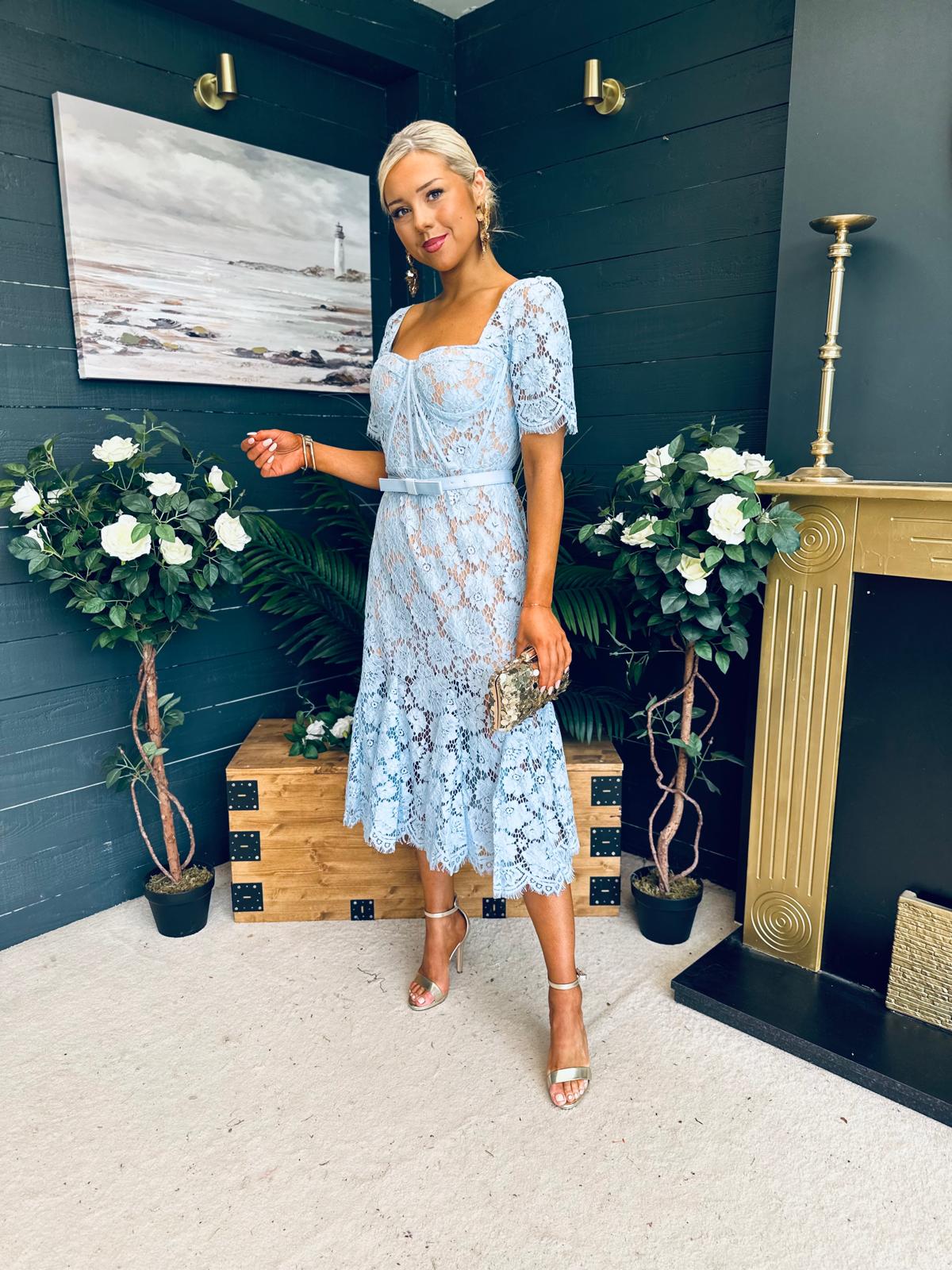 Sammy Lace Occasion Midi Dress Pwr Blue