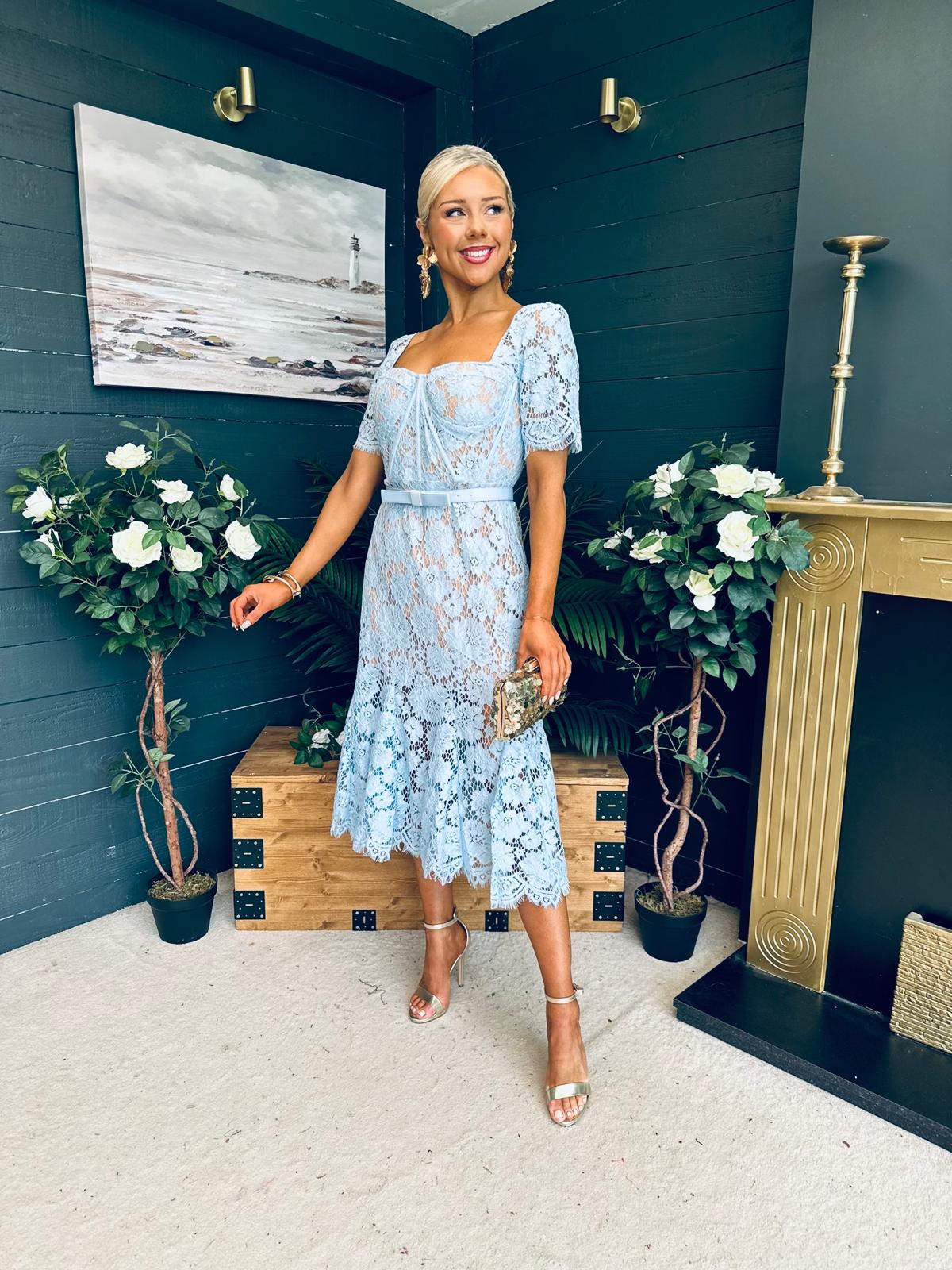 Sammy Lace Occasion Midi Dress Pwr Blue