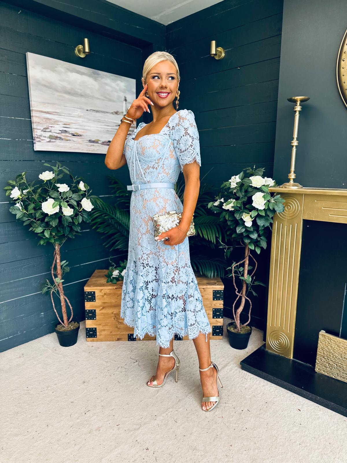 Sammy Lace Occasion Midi Dress Pwr Blue