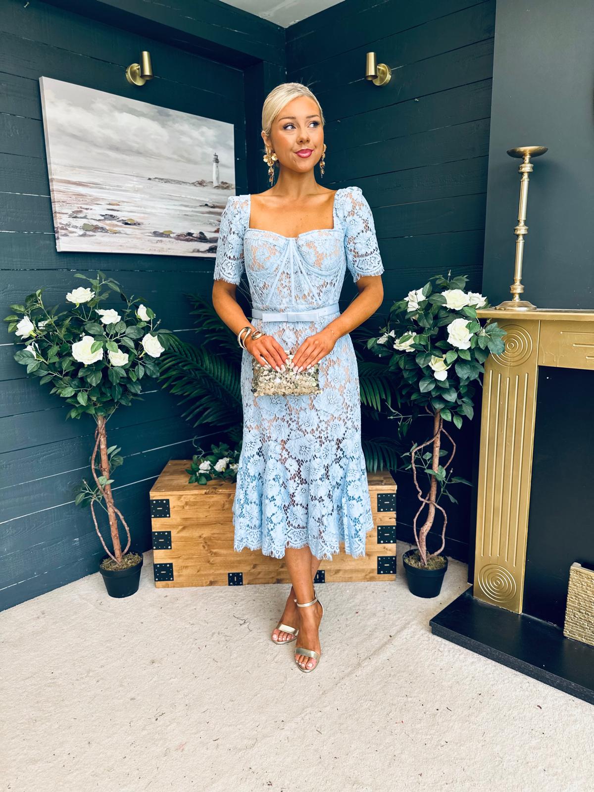 Sammy Lace Occasion Midi Dress Pwr Blue