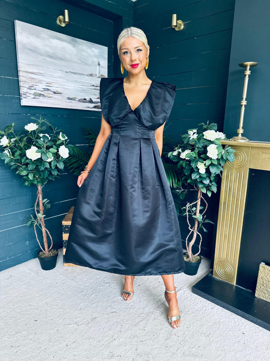 Candice Detailed Occasion Dress Black