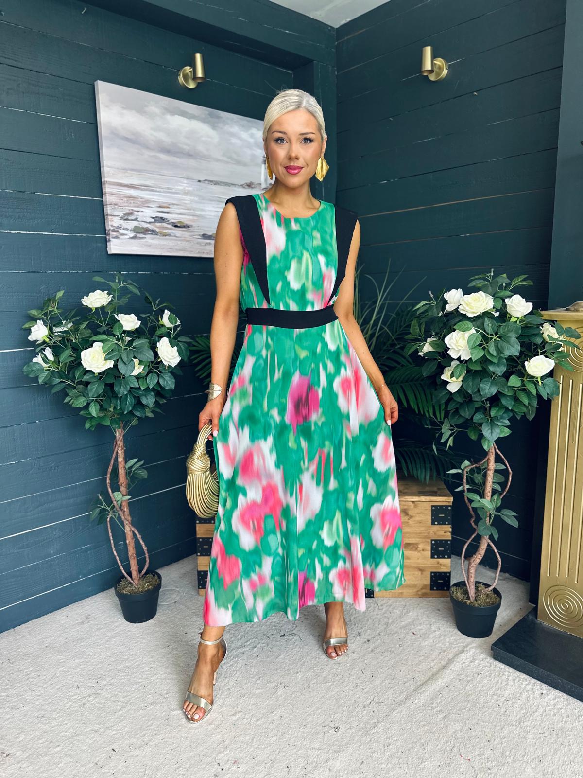 Addison Detailed Midi Dress Green