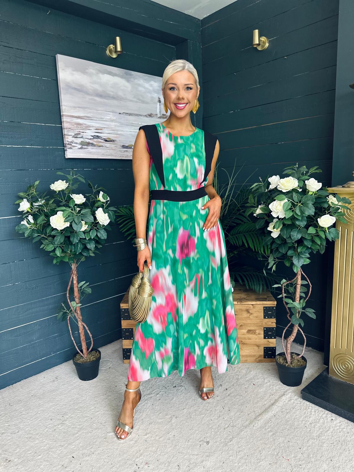 Addison Detailed Midi Dress Green