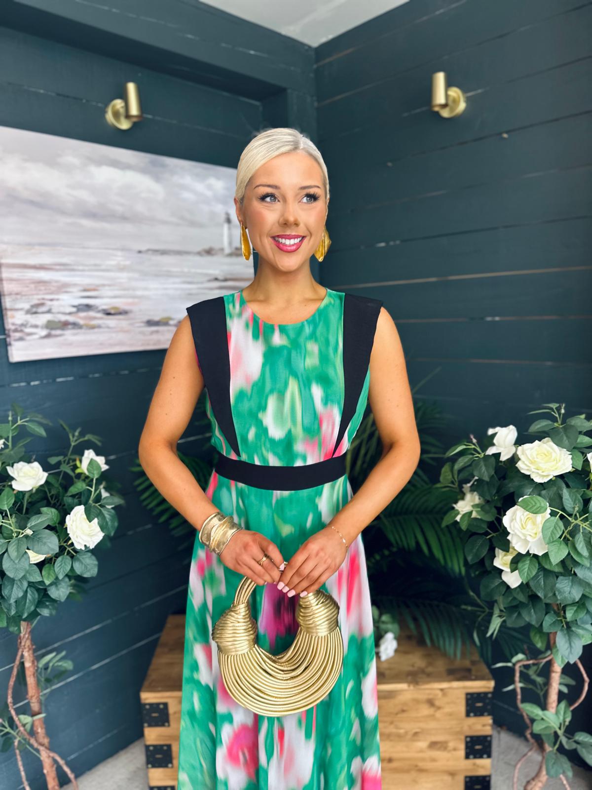 Addison Detailed Midi Dress Green