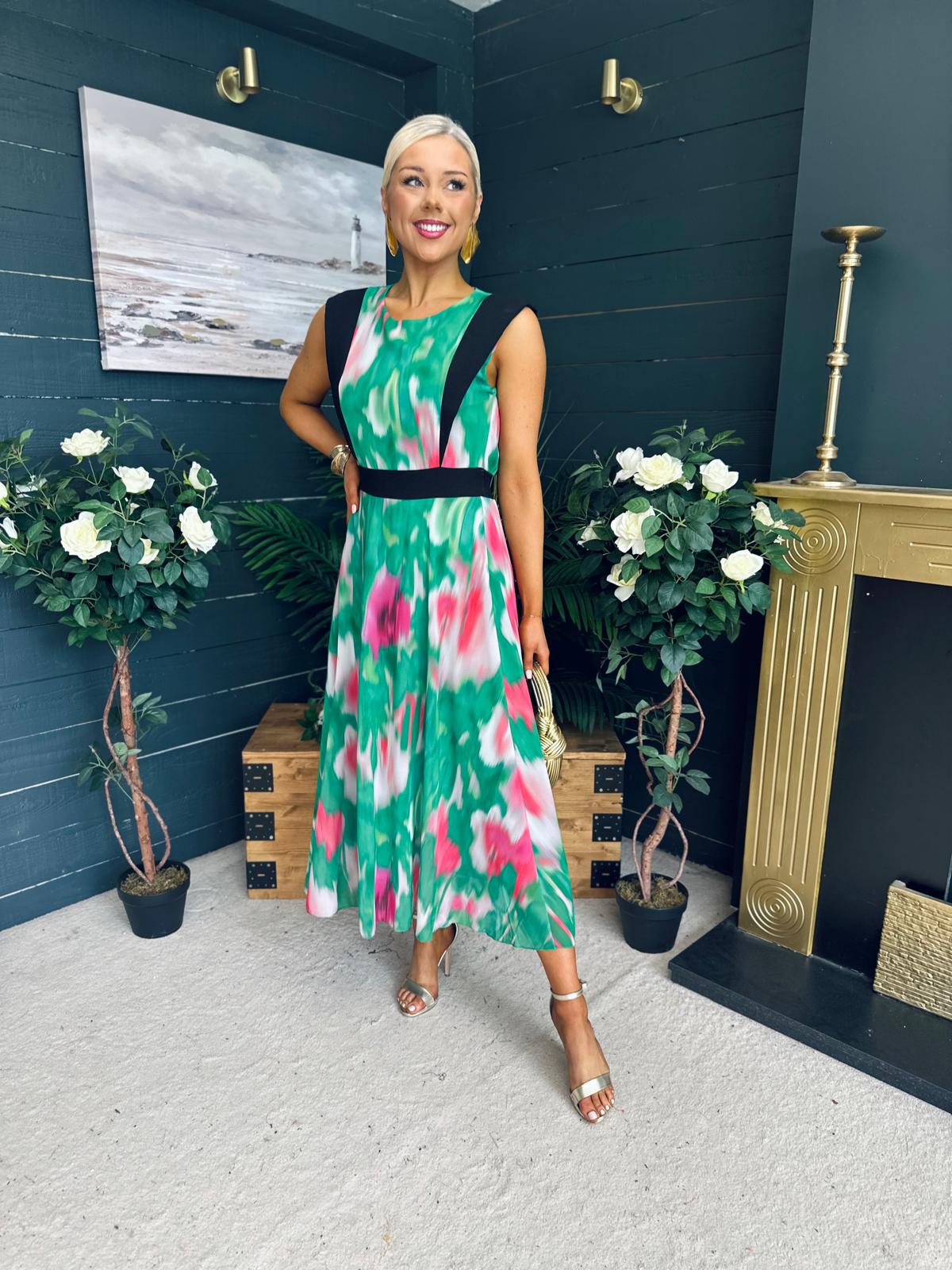 Addison Detailed Midi Dress Green