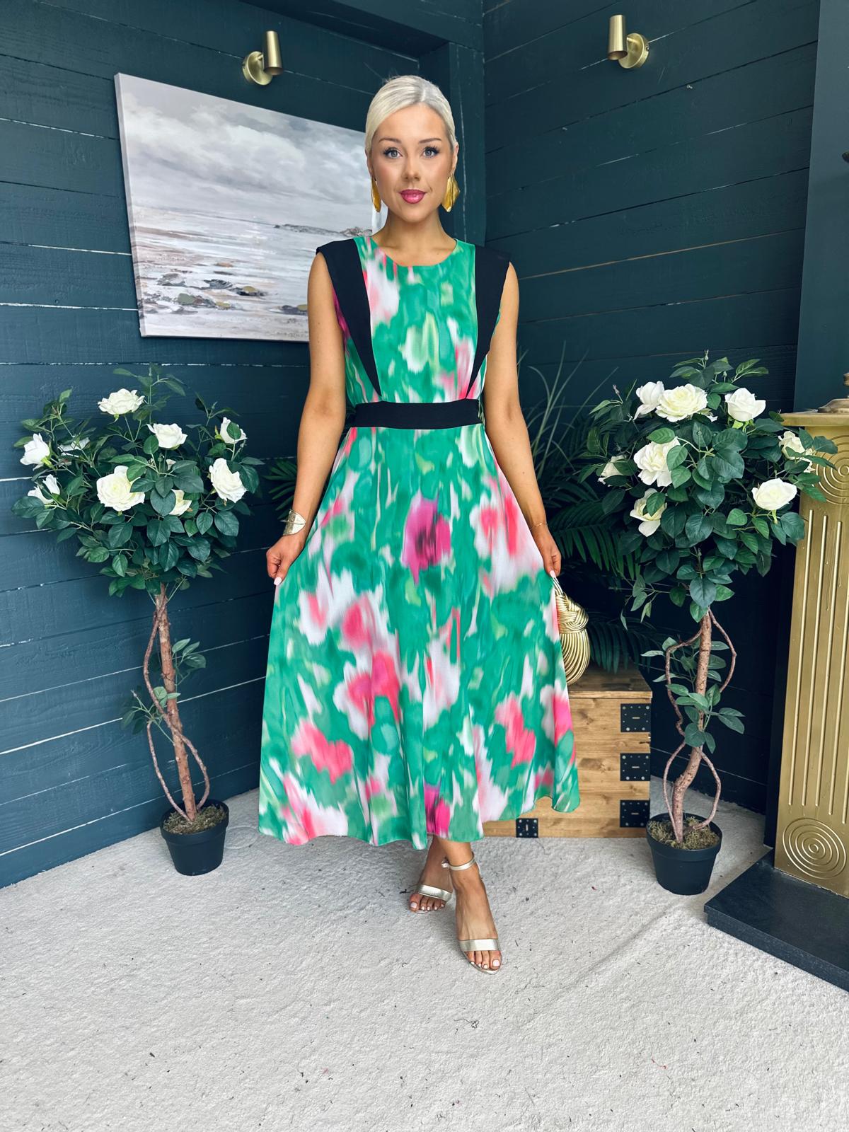 Addison Detailed Midi Dress Green