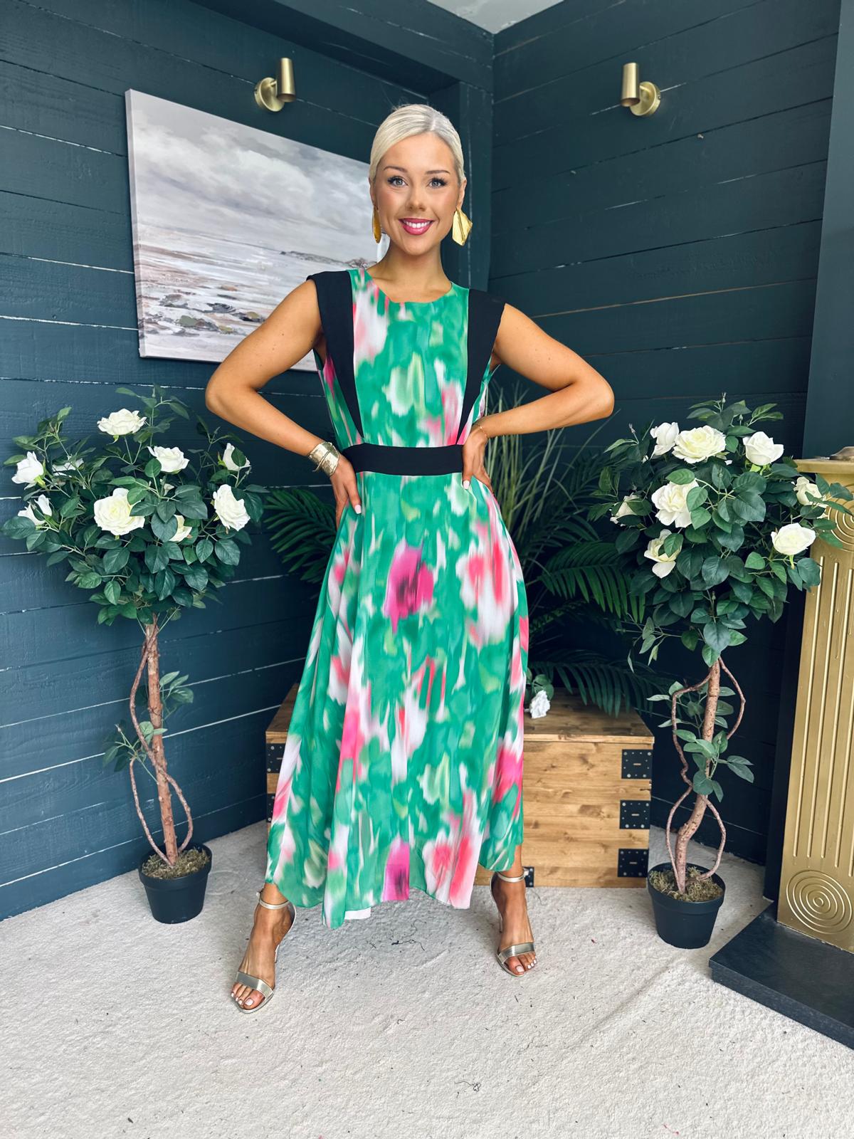 Addison Detailed Midi Dress Green