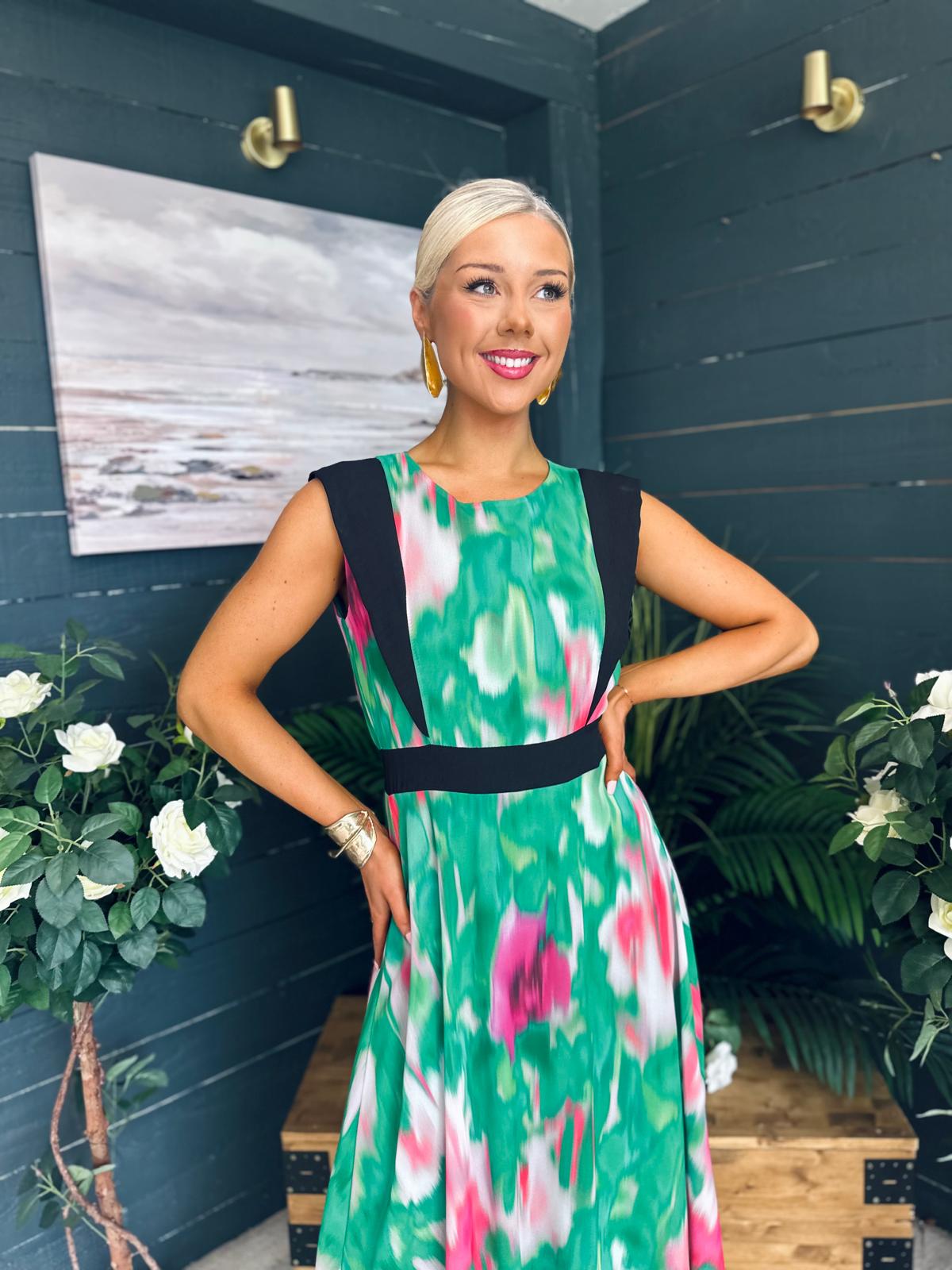 Addison Detailed Midi Dress Green