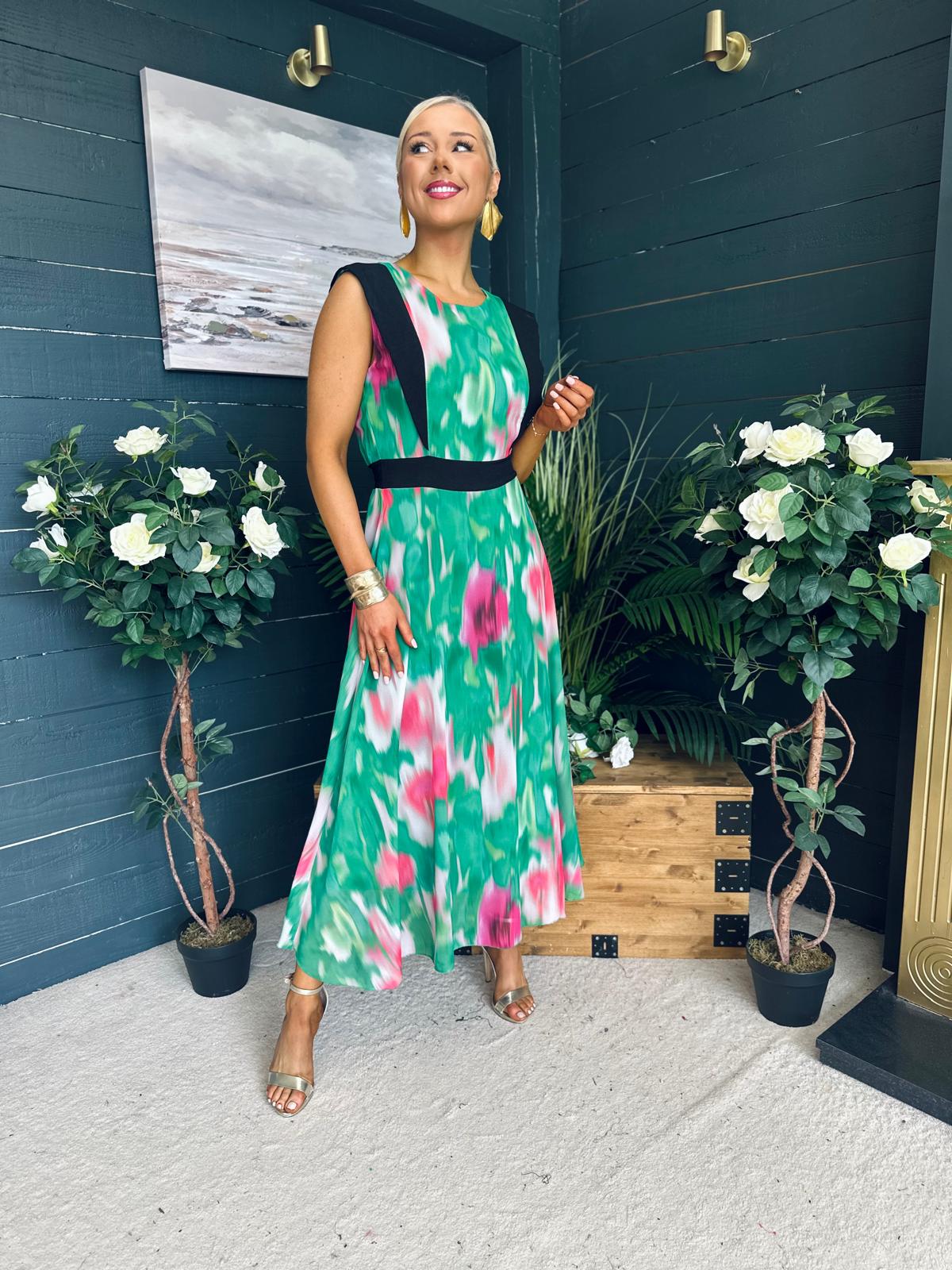 Addison Detailed Midi Dress Green