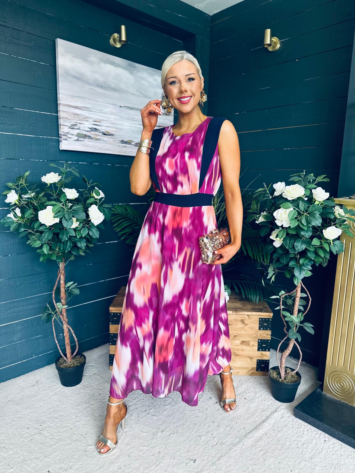 Addison Detailed Midi Dress Cherry