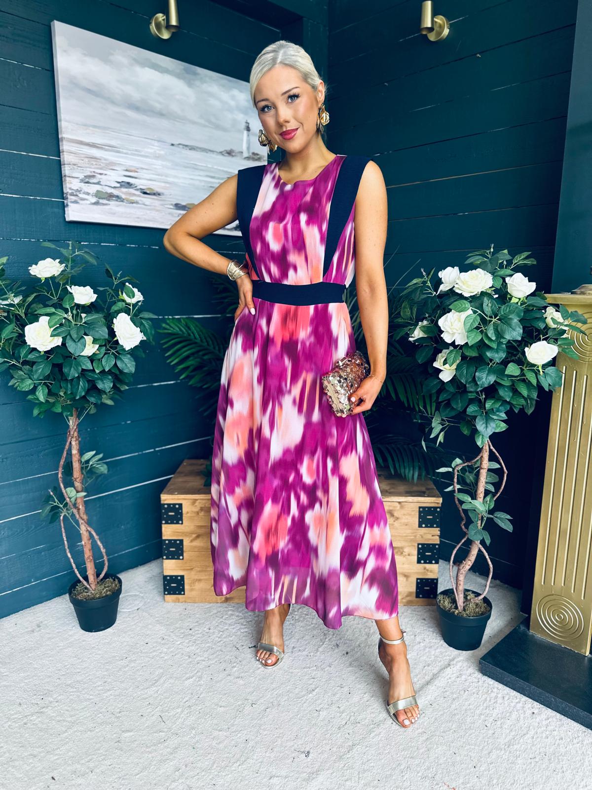 Addison Detailed Midi Dress Cherry