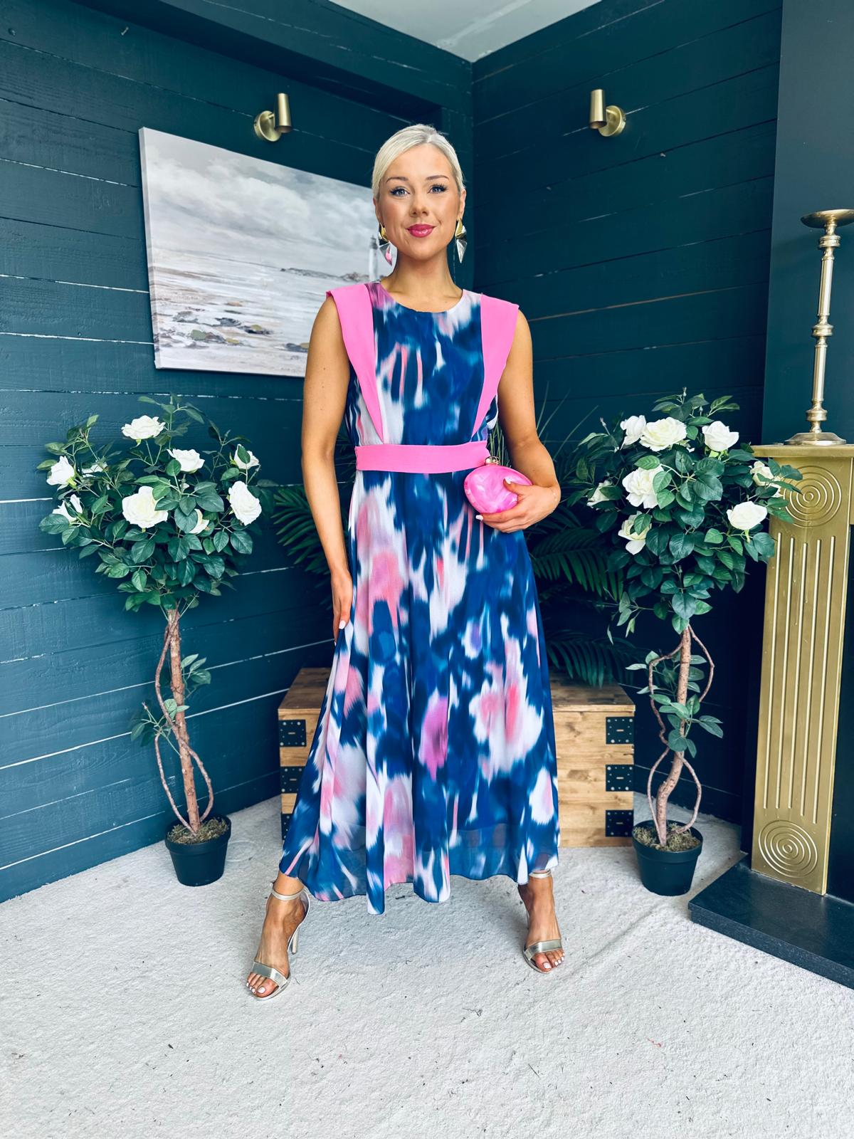 Addison Detailed Midi Dress Navy
