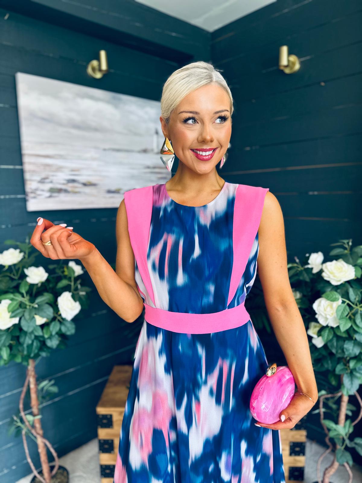 Addison Detailed Midi Dress Navy