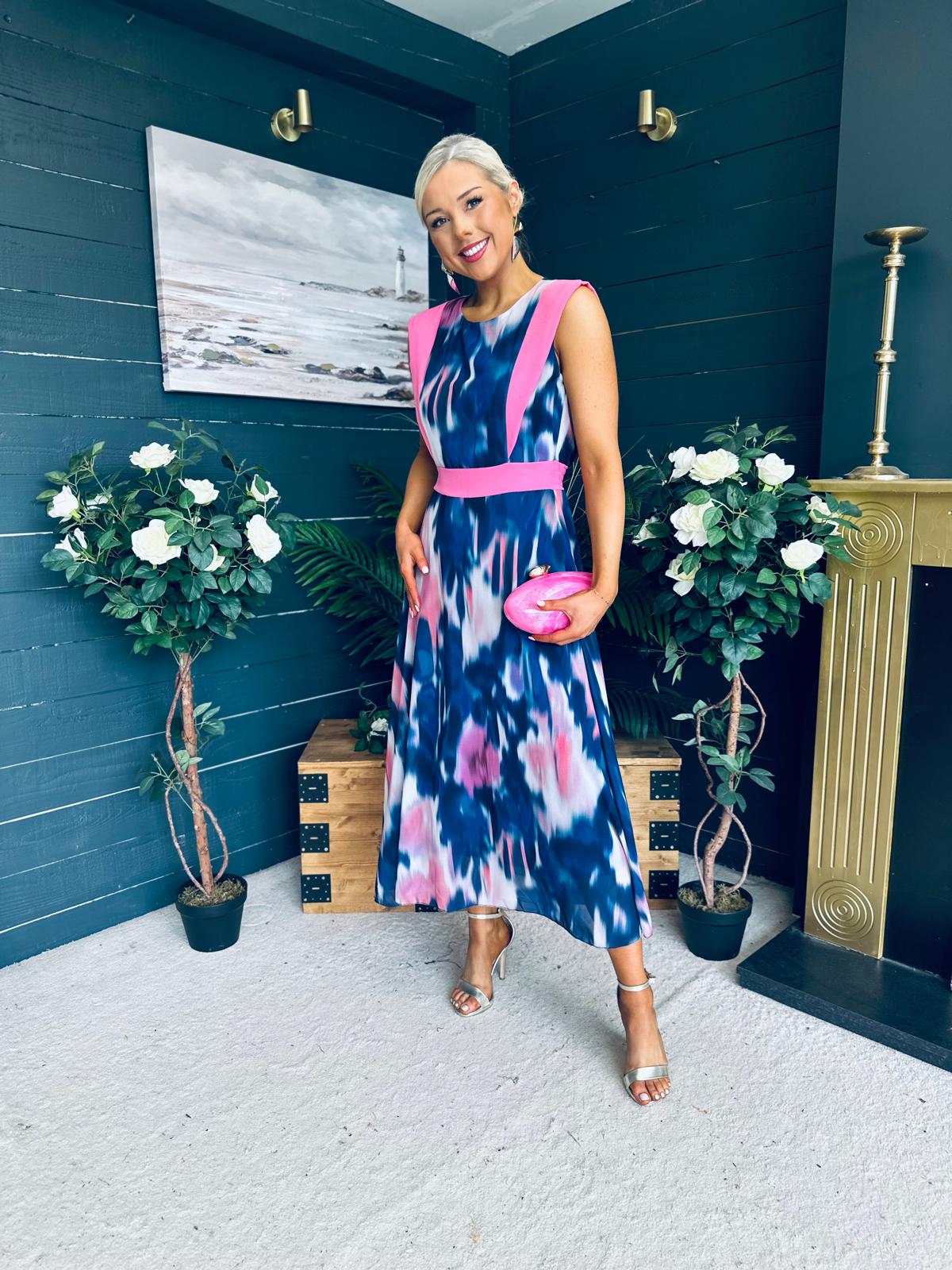 Addison Detailed Midi Dress Navy