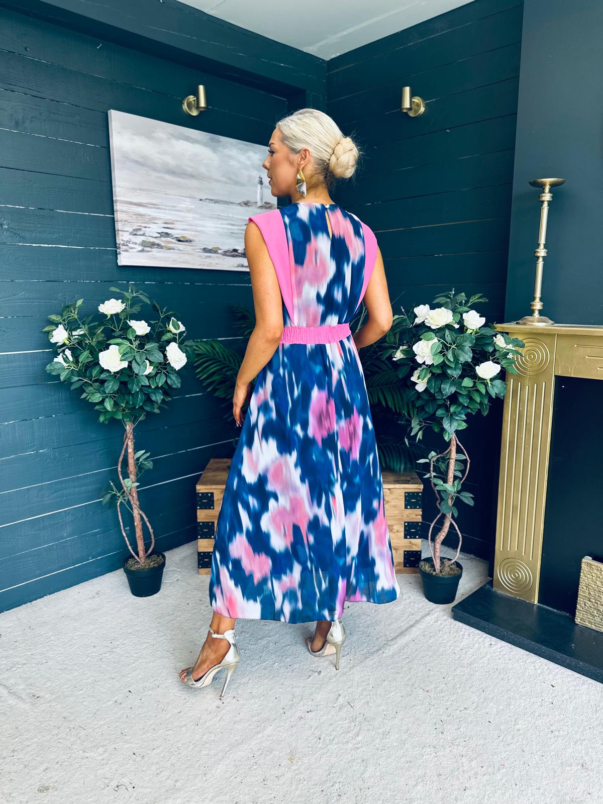 Addison Detailed Midi Dress Navy