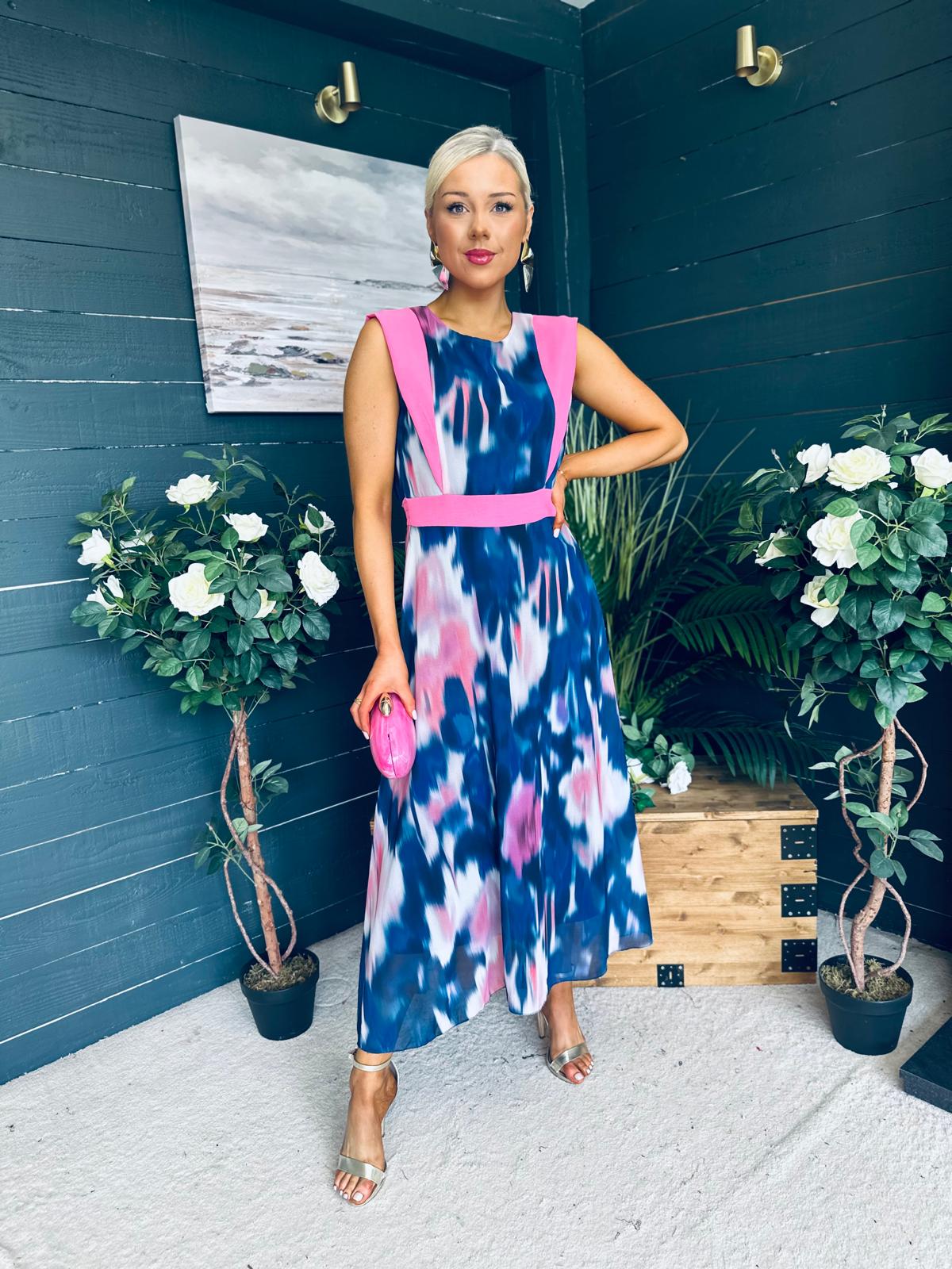 Addison Detailed Midi Dress Navy