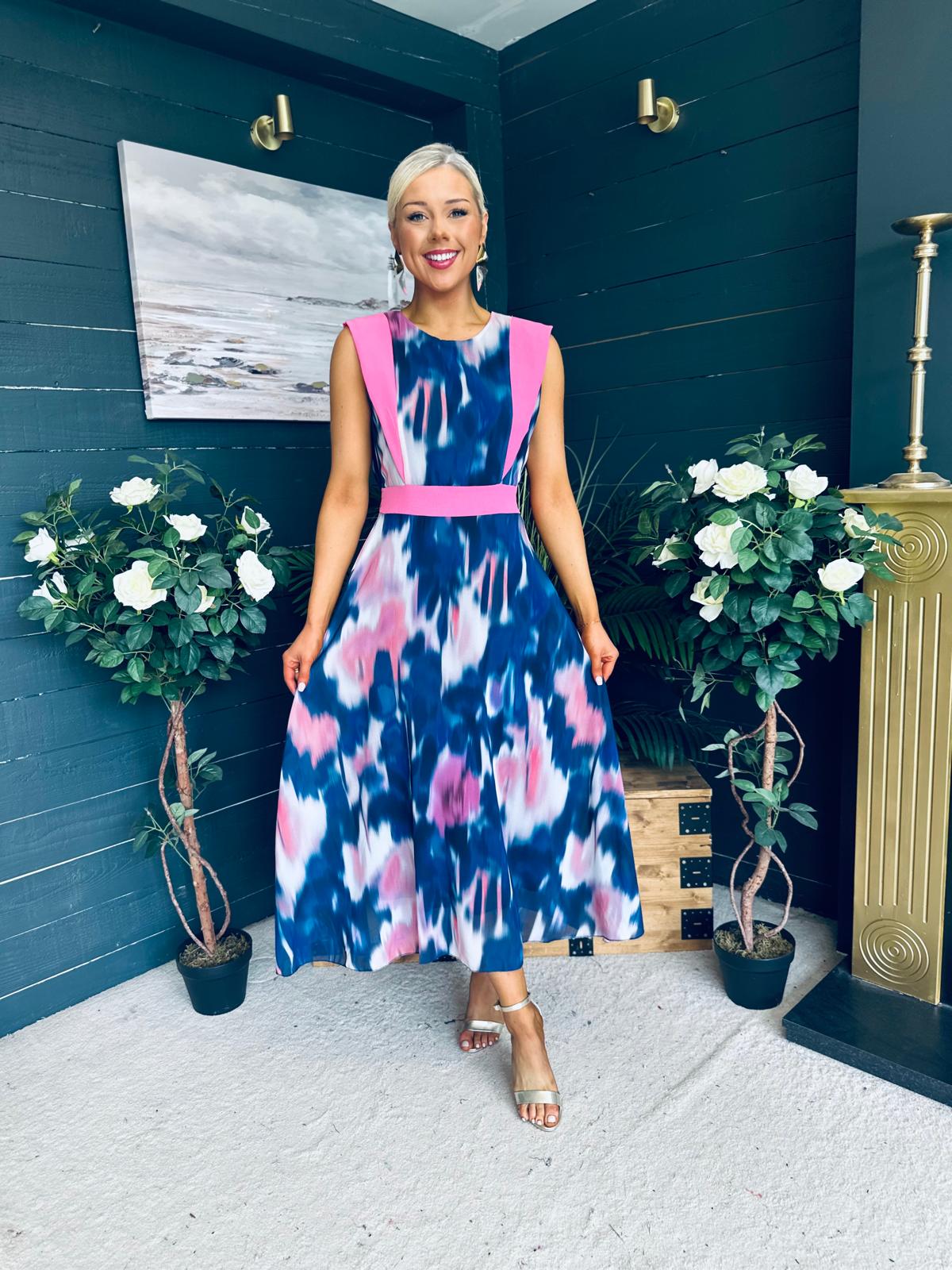 Addison Detailed Midi Dress Navy