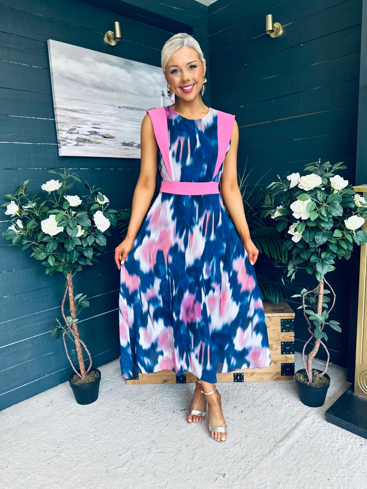 Addison Detailed Midi Dress Navy