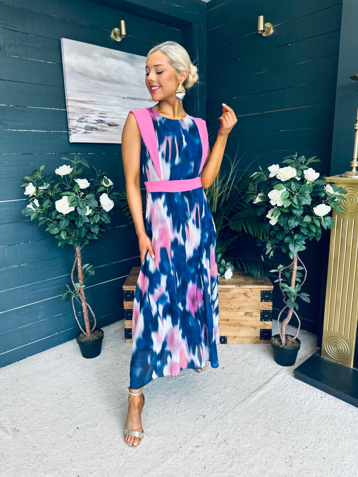 Addison Detailed Midi Dress Navy