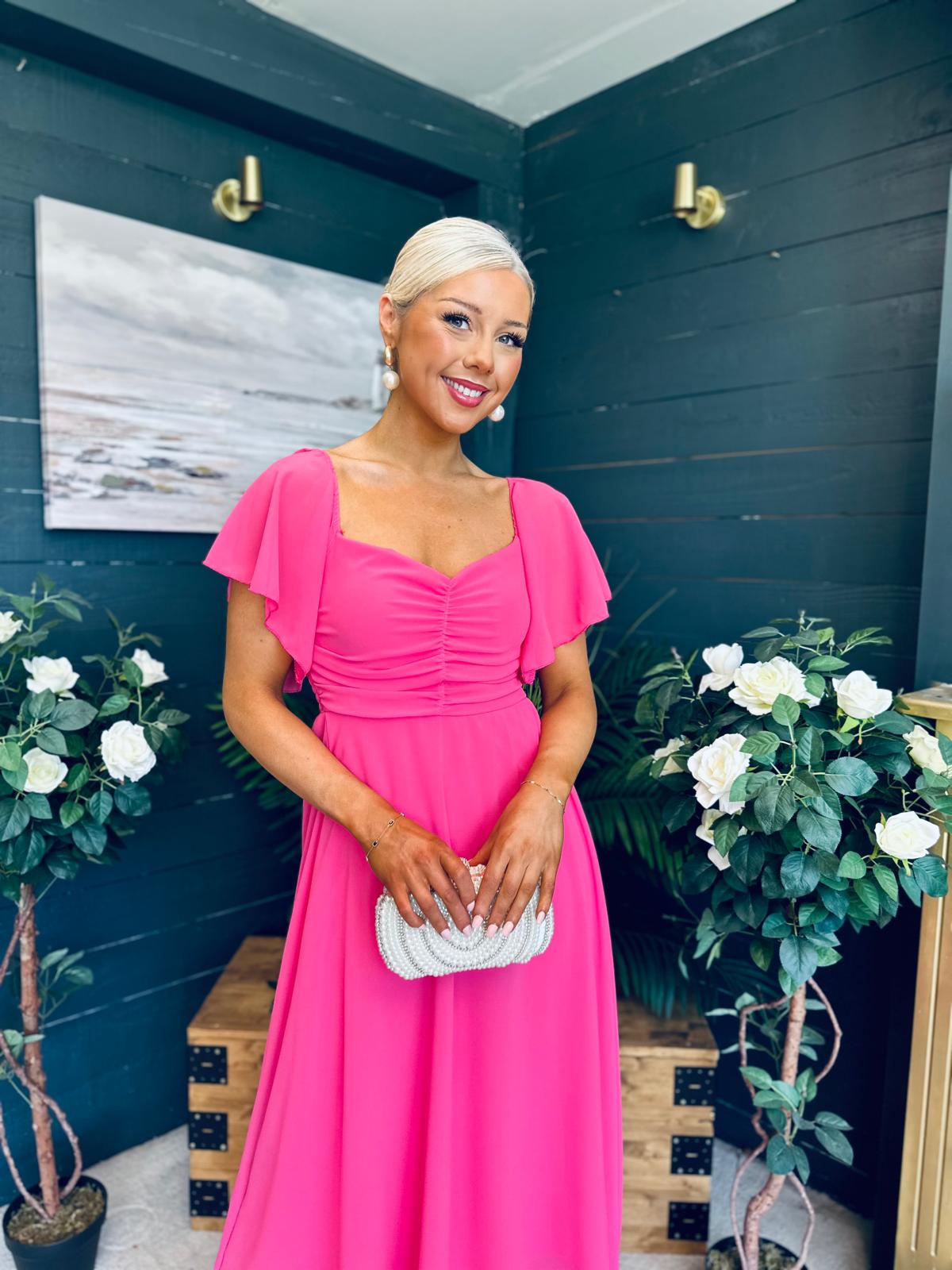 Orla Detailed Midi Dress Pink