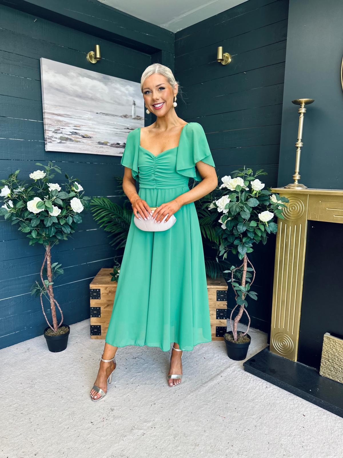 Orla Detailed Midi Dress Green