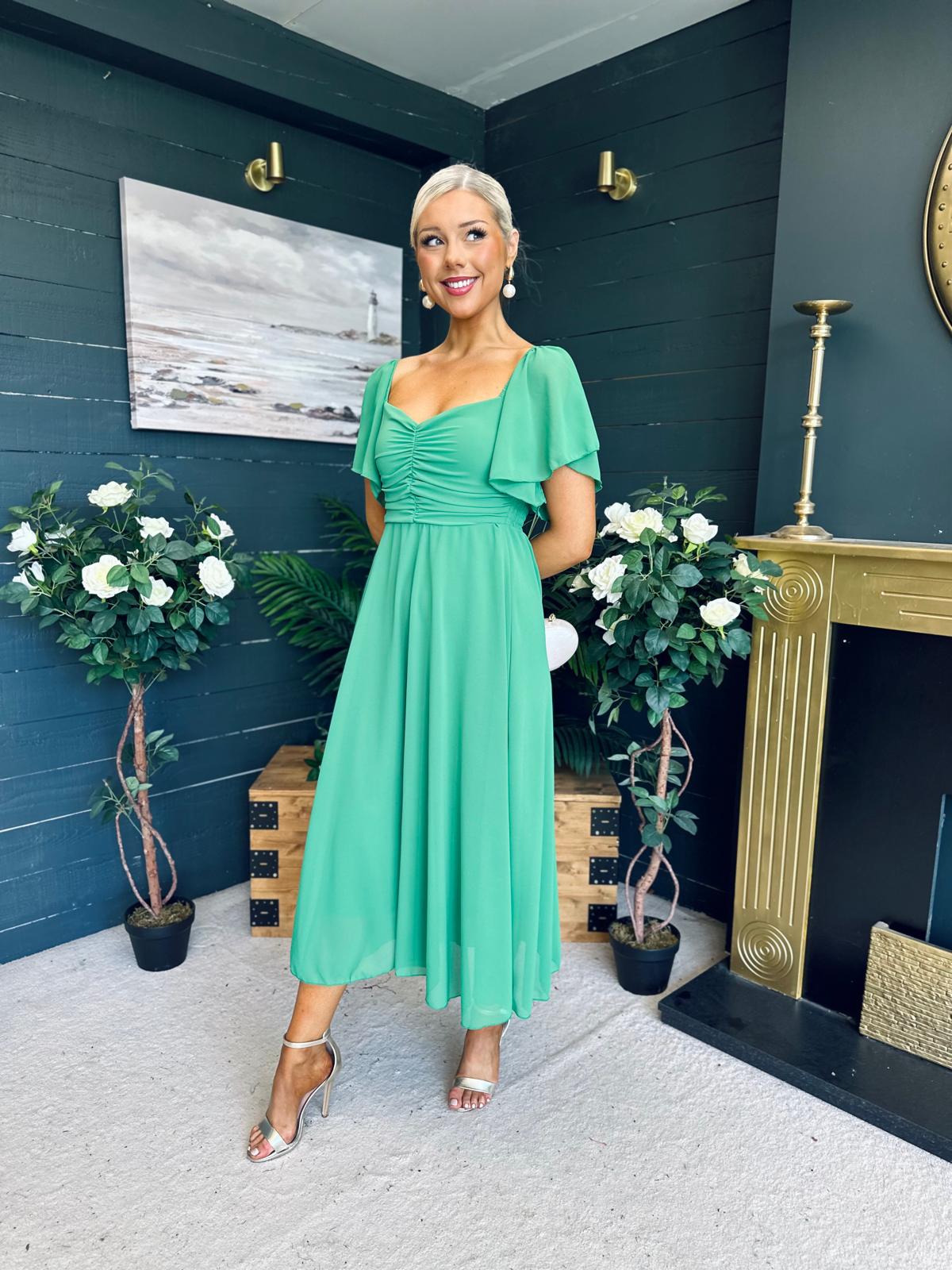 Orla Detailed Midi Dress Green
