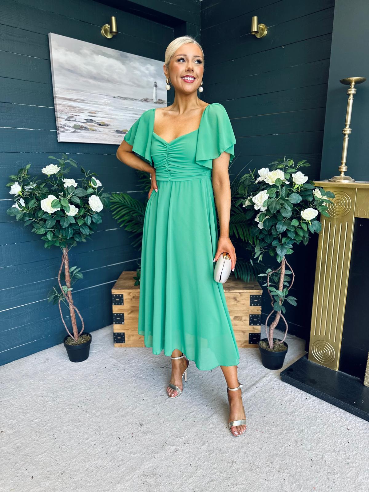 Orla Detailed Midi Dress Green