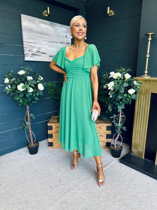Orla Detailed Midi Dress Green