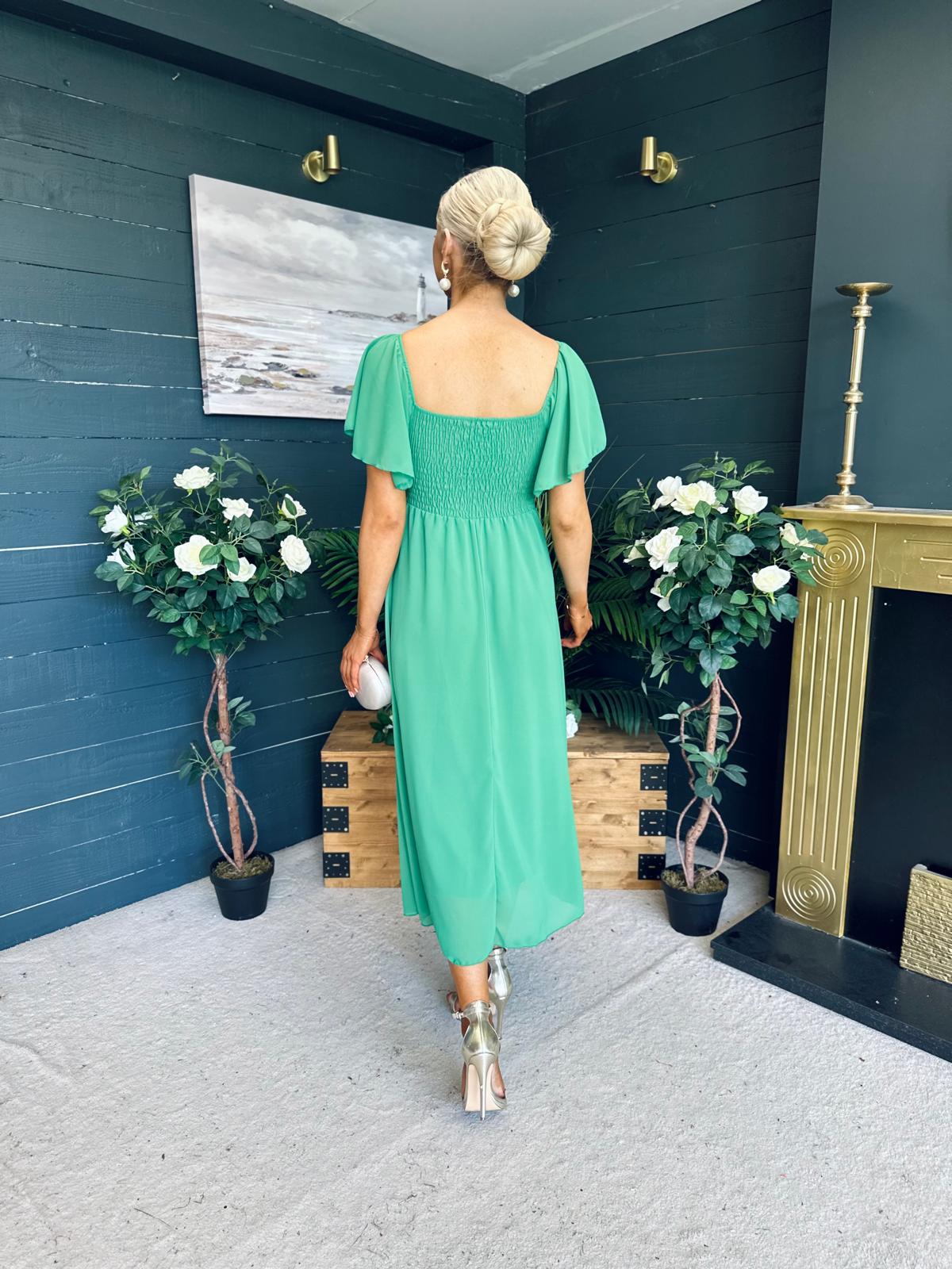 Orla Detailed Midi Dress Green
