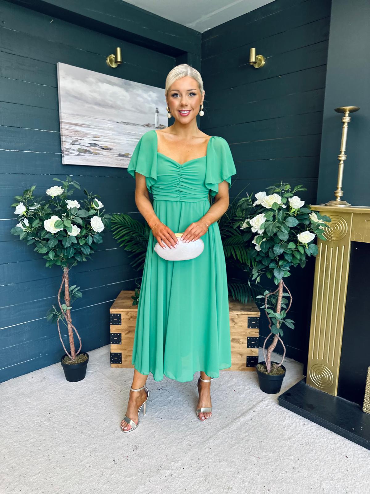 Orla Detailed Midi Dress Green