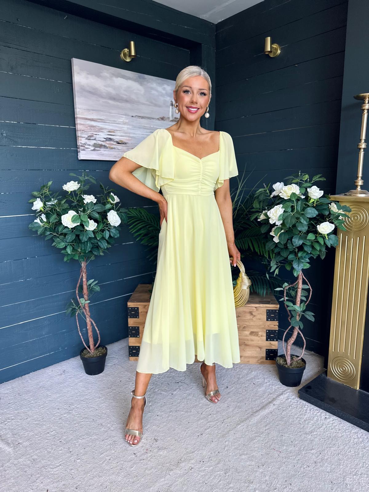 Orla Detailed Midi Dress Yellow