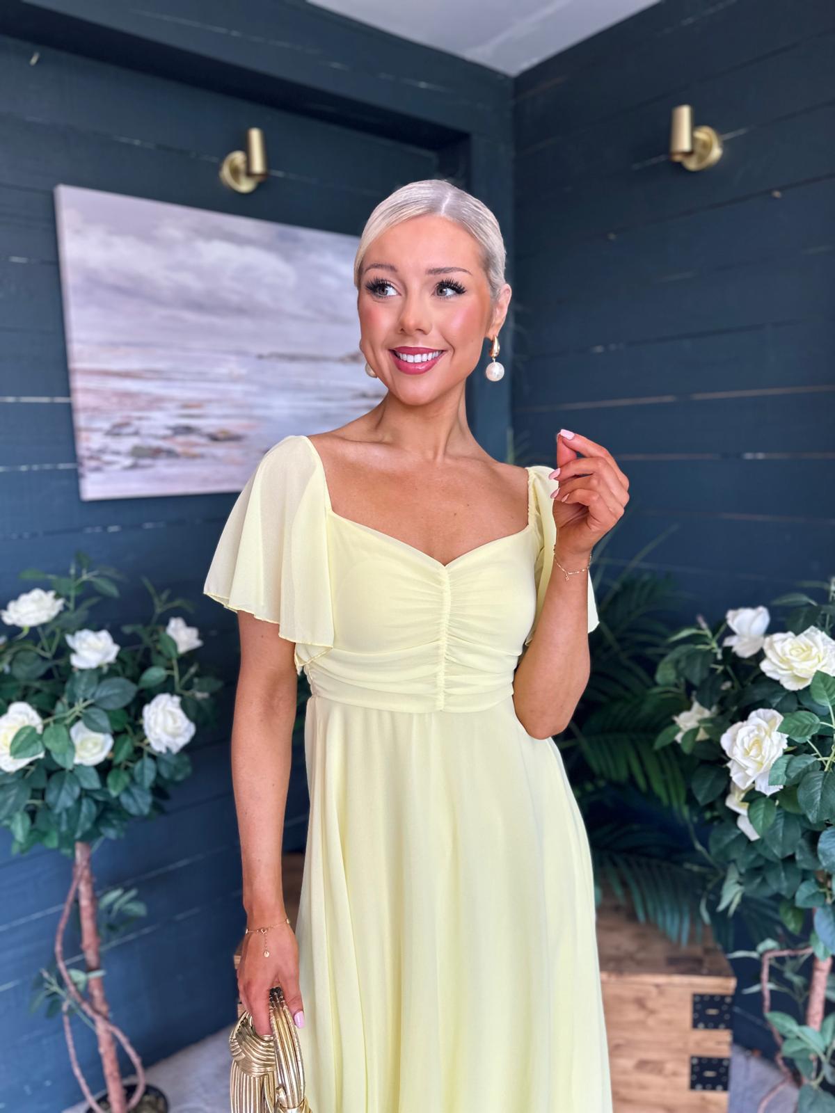 Orla Detailed Midi Dress Yellow