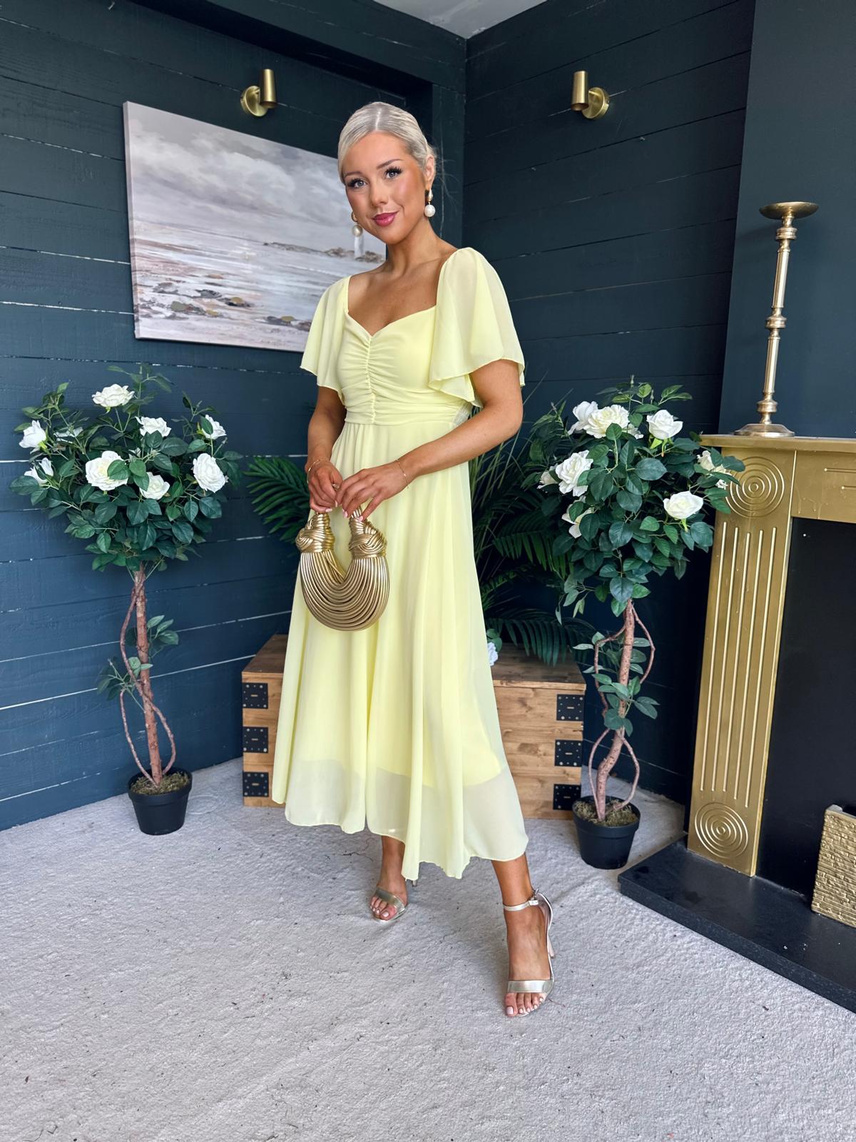 Orla Detailed Midi Dress Yellow