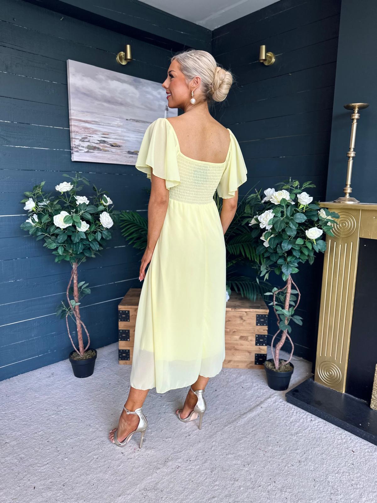 Orla Detailed Midi Dress Yellow