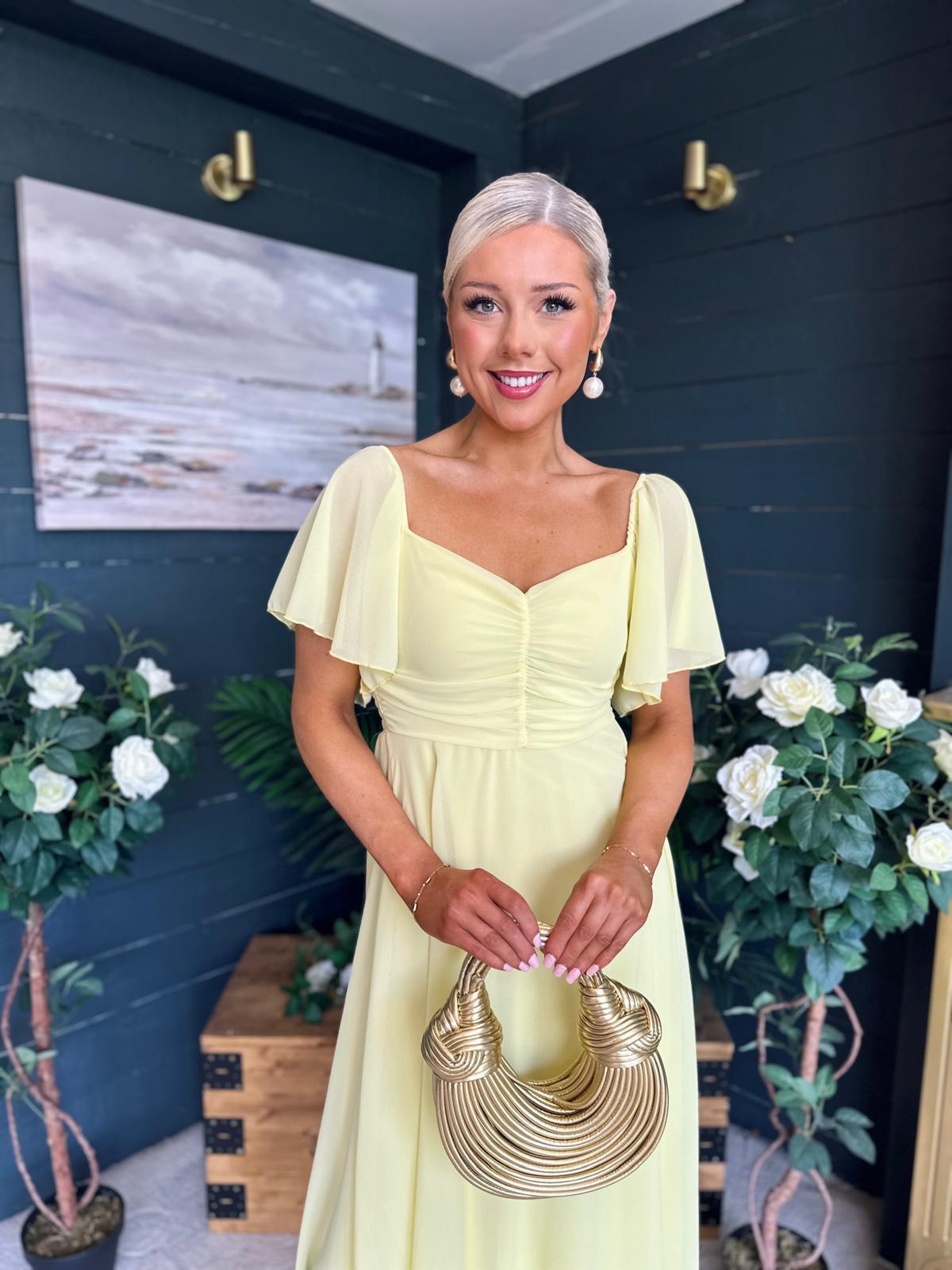 Orla Detailed Midi Dress Yellow