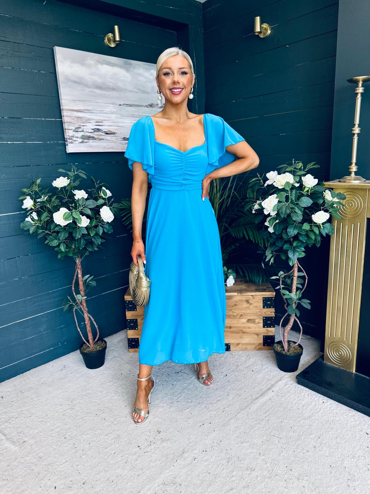 Orla Detailed Midi Dress Blue