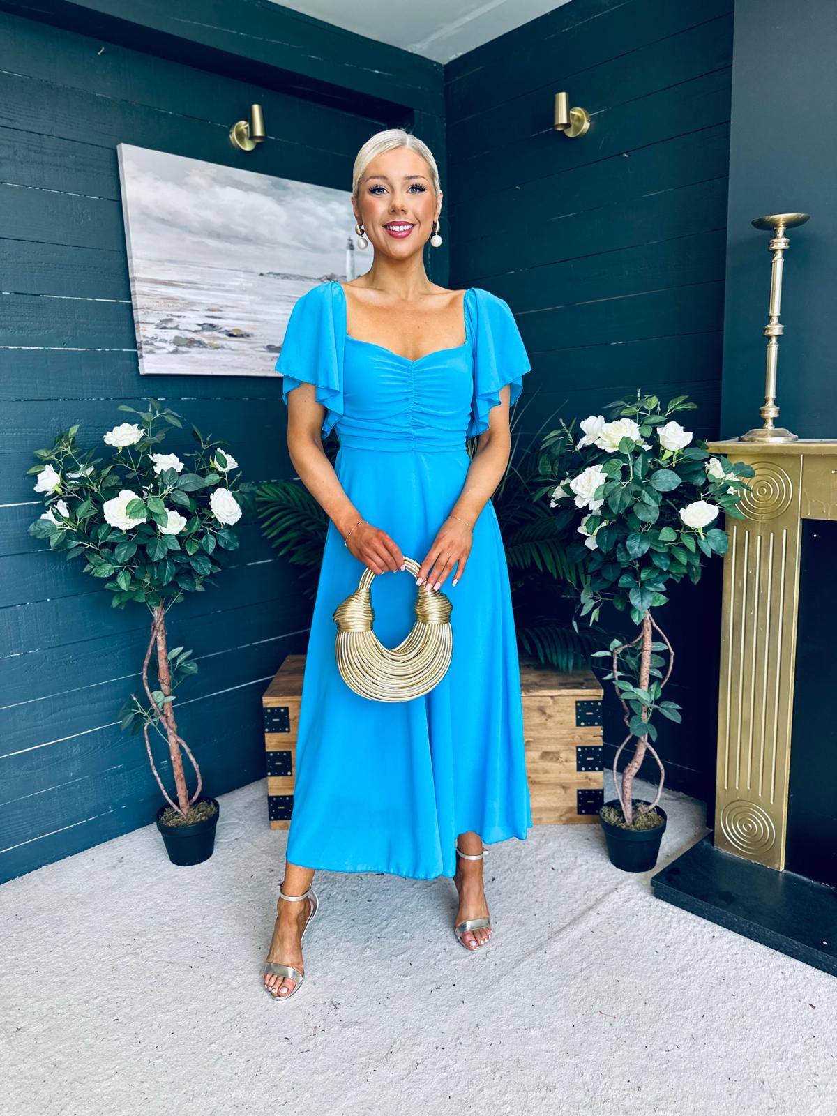Orla Detailed Midi Dress Blue