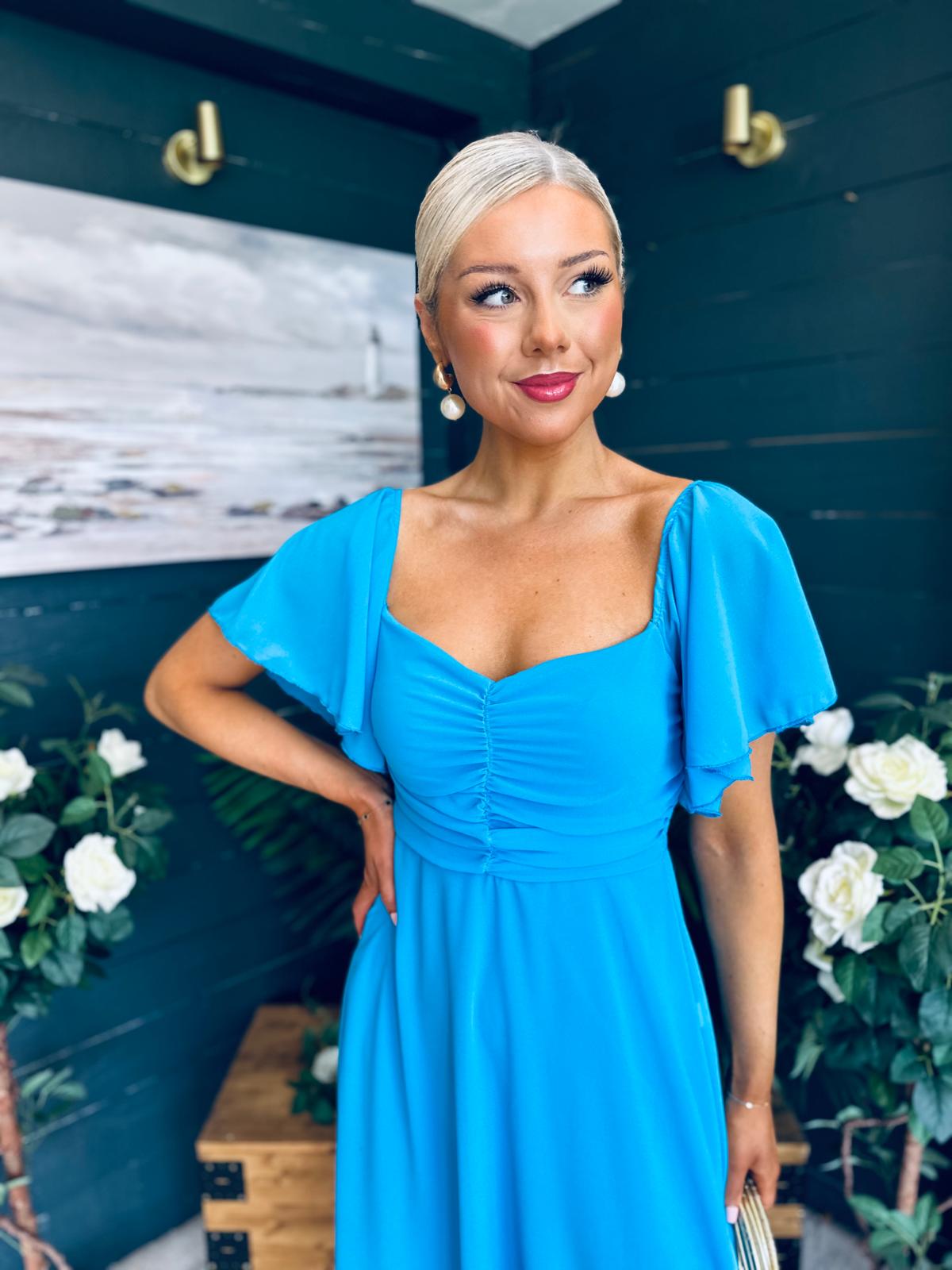 Orla Detailed Midi Dress Blue