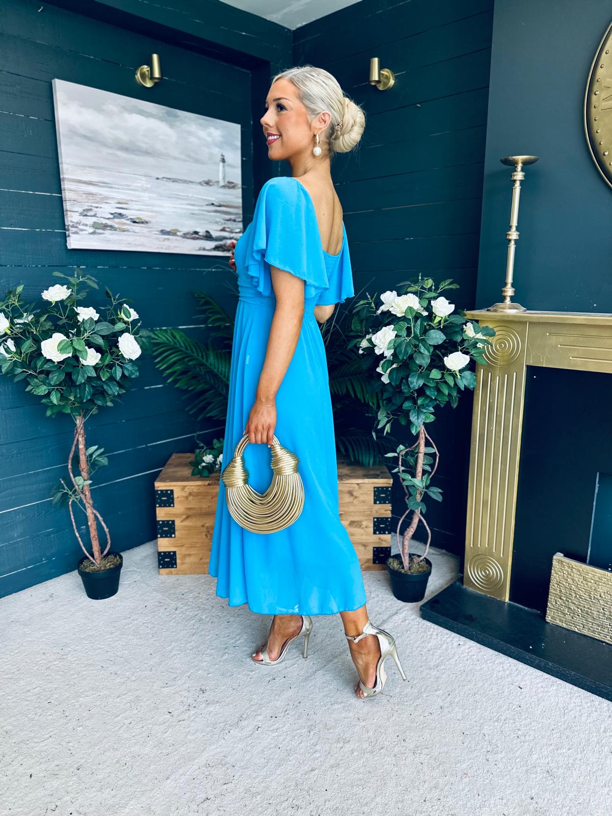Orla Detailed Midi Dress Blue