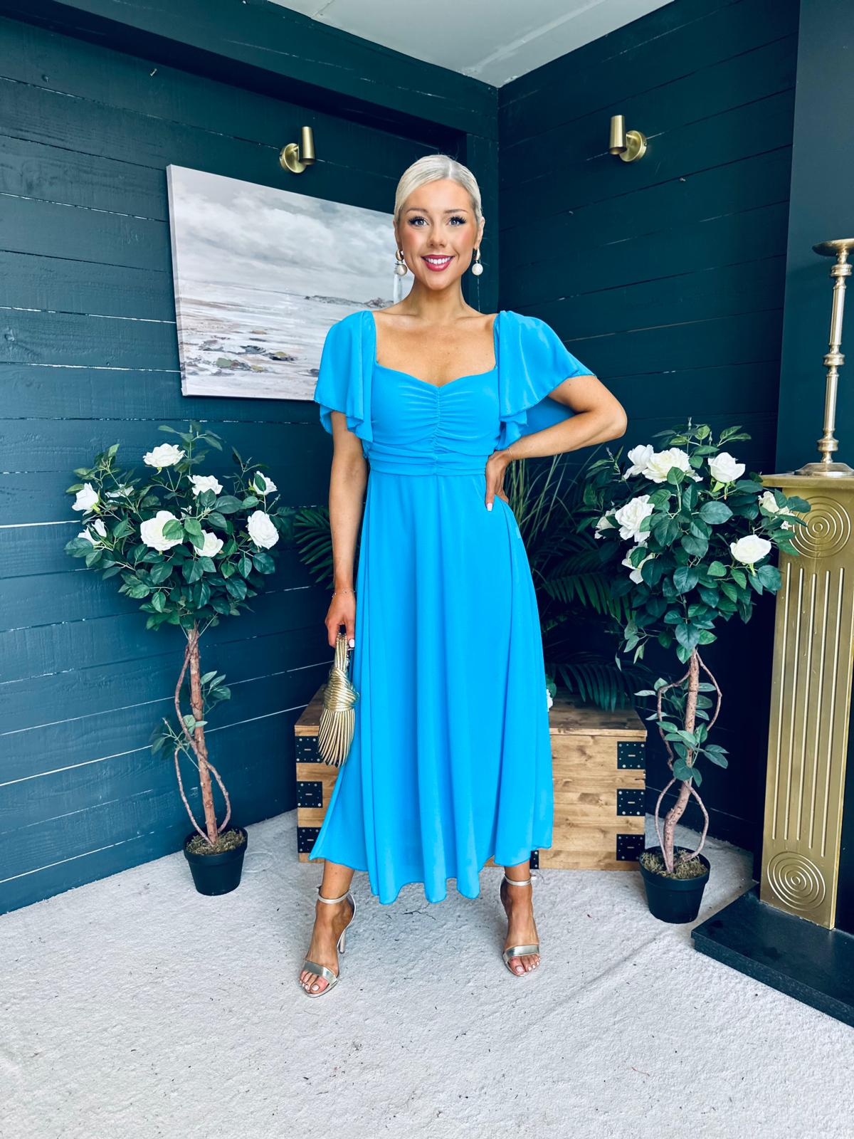 Orla Detailed Midi Dress Blue