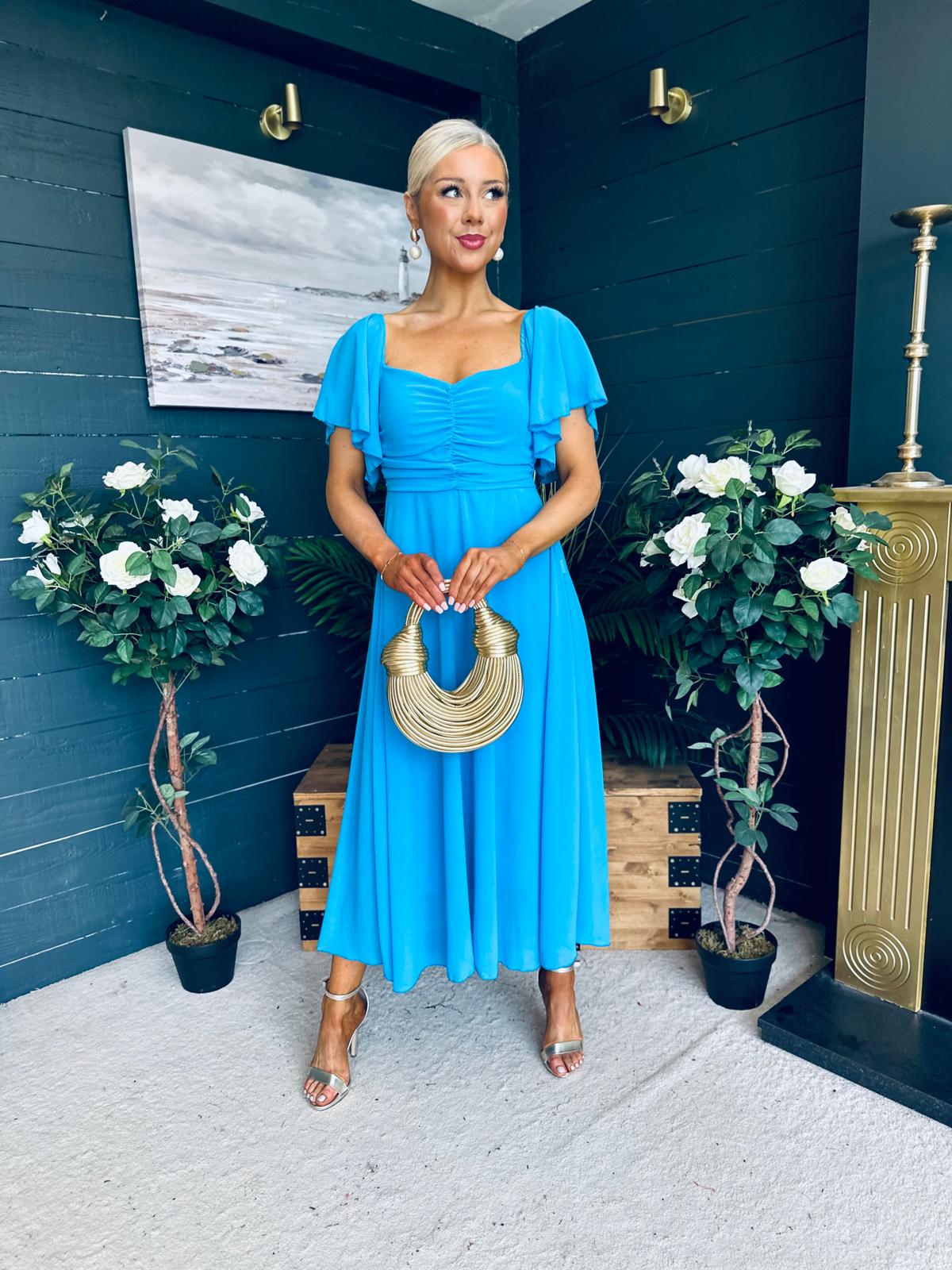 Orla Detailed Midi Dress Blue