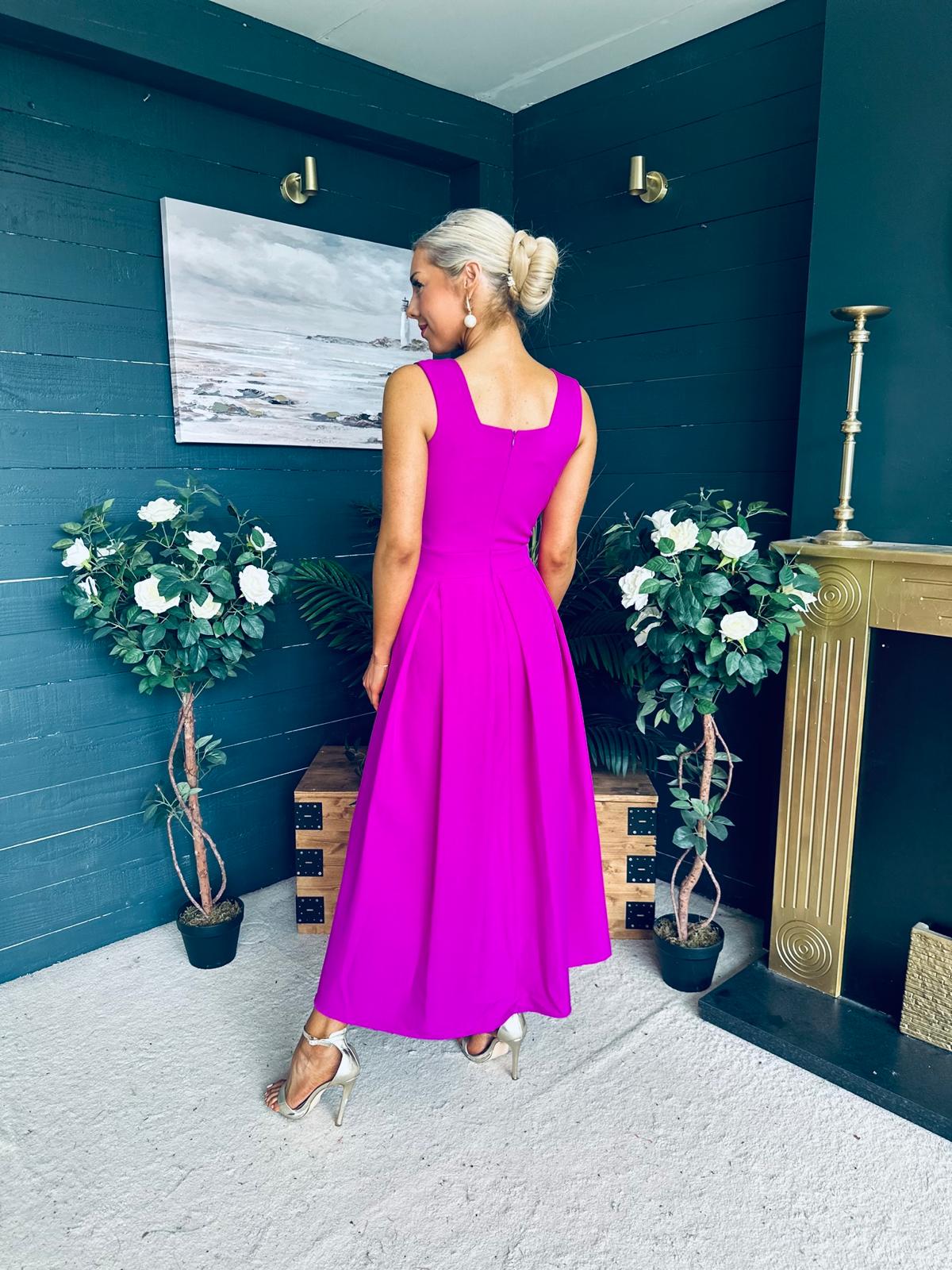 Hillary Bow Detail Occasion Dress Orchid