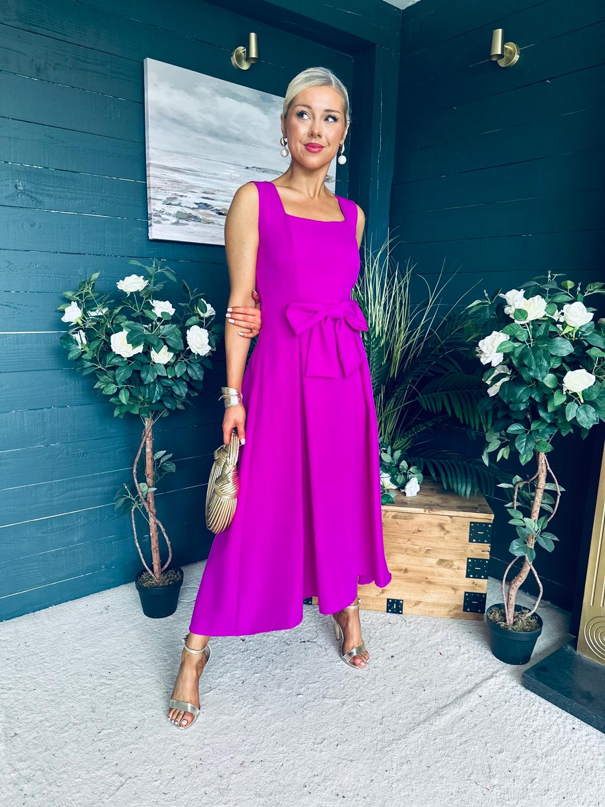 Hillary Bow Detail Occasion Dress Orchid