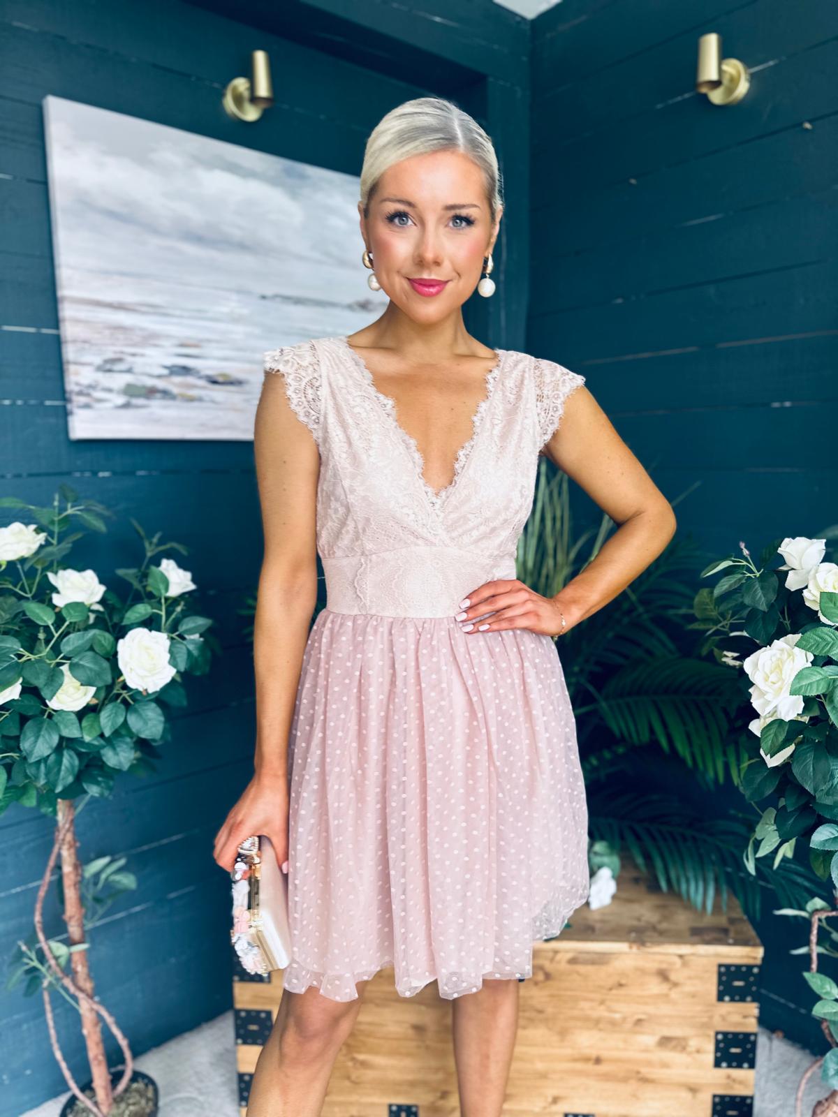 Susanna Occasion Tulle Mini Dress Blush