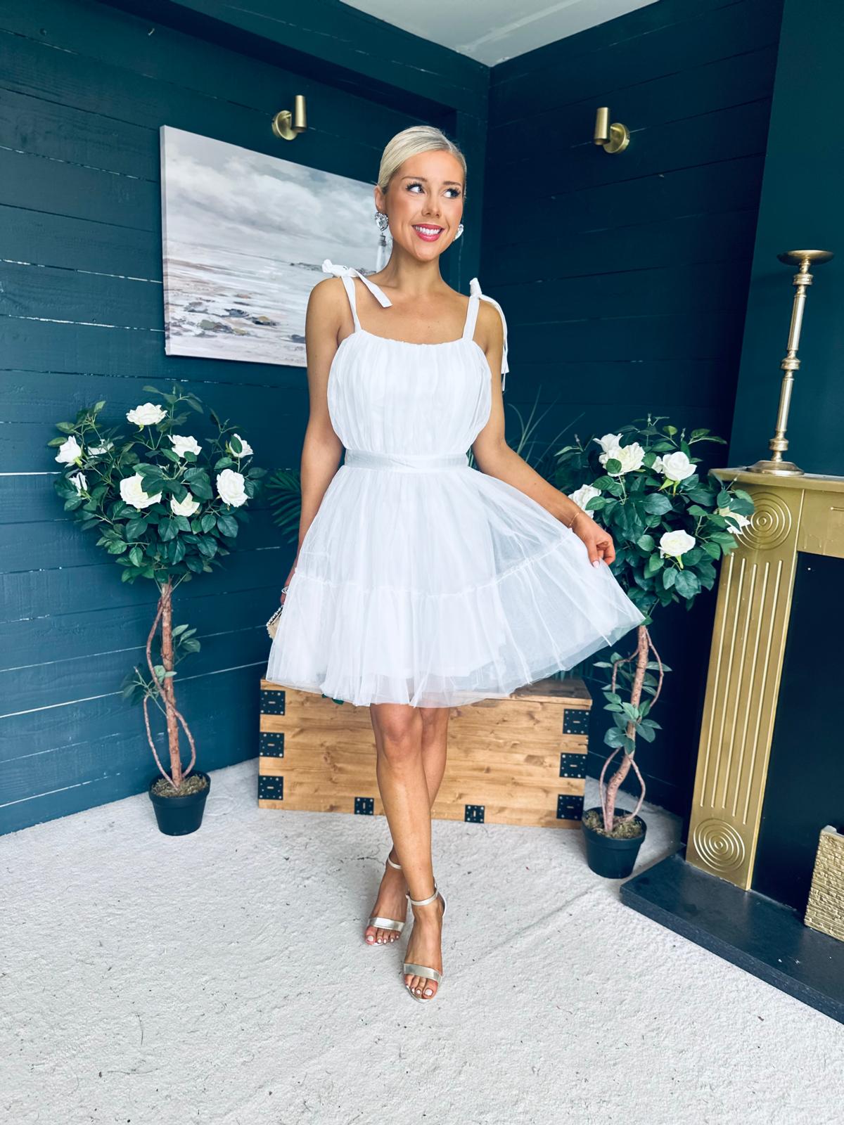 Melissa Occasion Tulle Mini Dress White