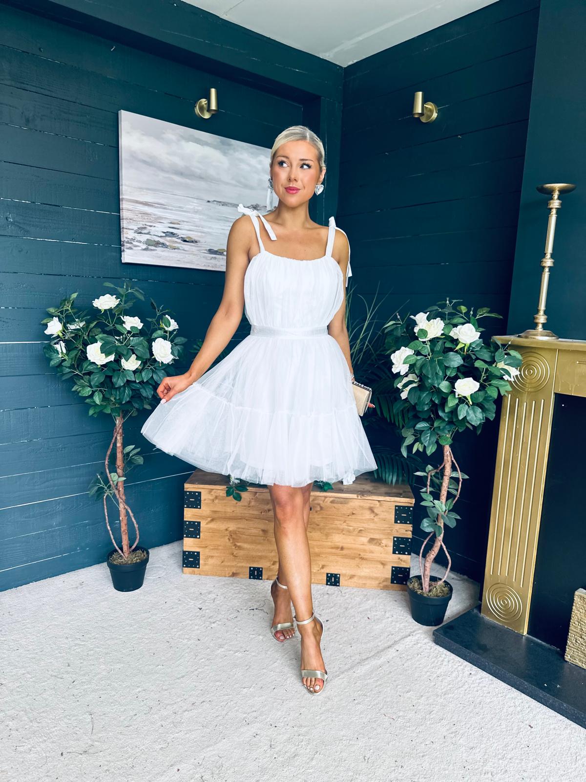 Melissa Occasion Tulle Mini Dress White