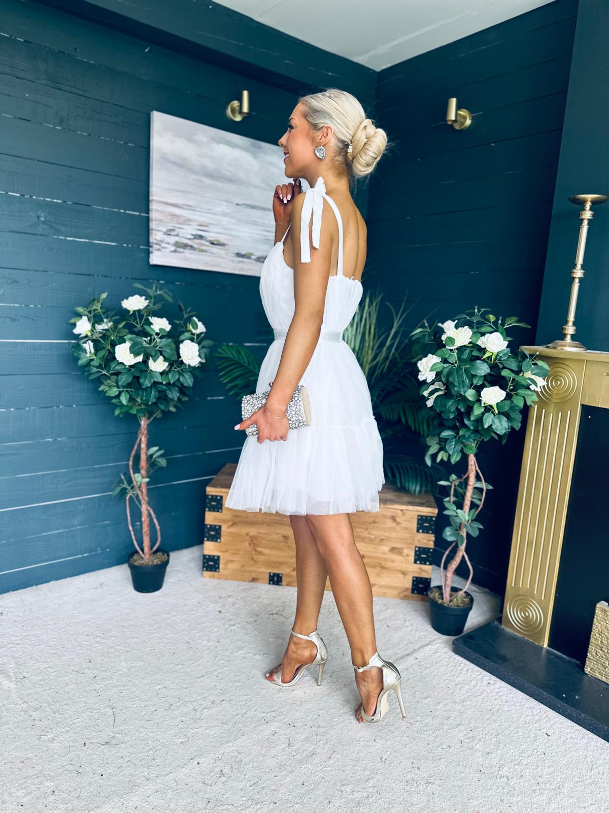 Melissa Occasion Tulle Mini Dress White
