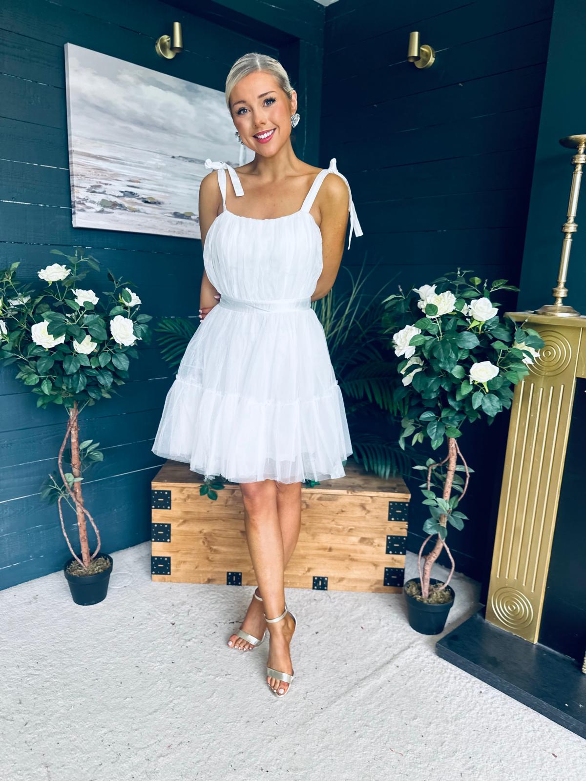 Melissa Occasion Tulle Mini Dress White